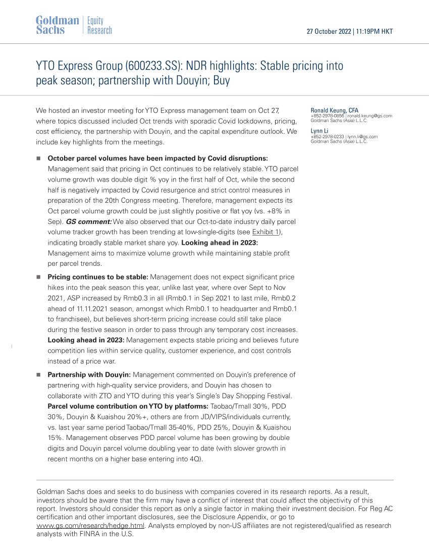 YTO Express Group (600233.SS)_ NDR highlights_ Stable pricing into peak season; partnership with Douyin; Buy(1)YTO Express Group (600233.SS)_ NDR highlights_ Stable pricing into peak season; partnership with Douyin; Buy(1)_1.png